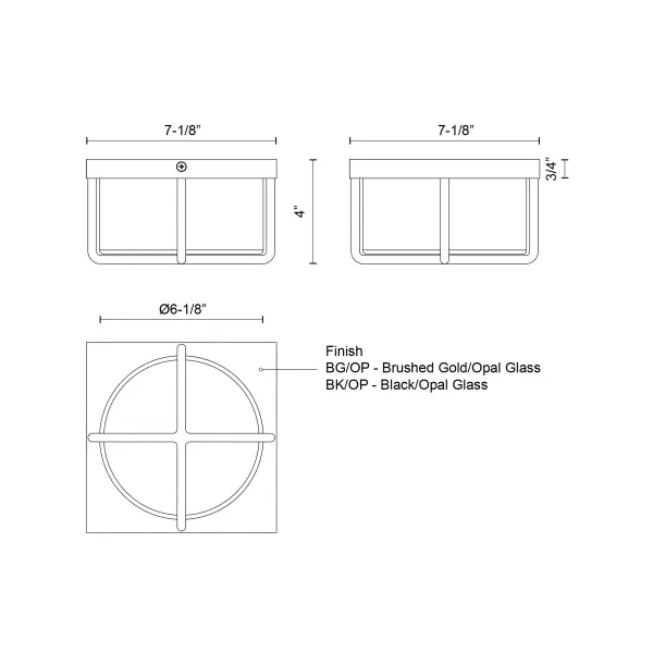 Regalo 7-Inch Flush Mount in Matte Black - Image 4