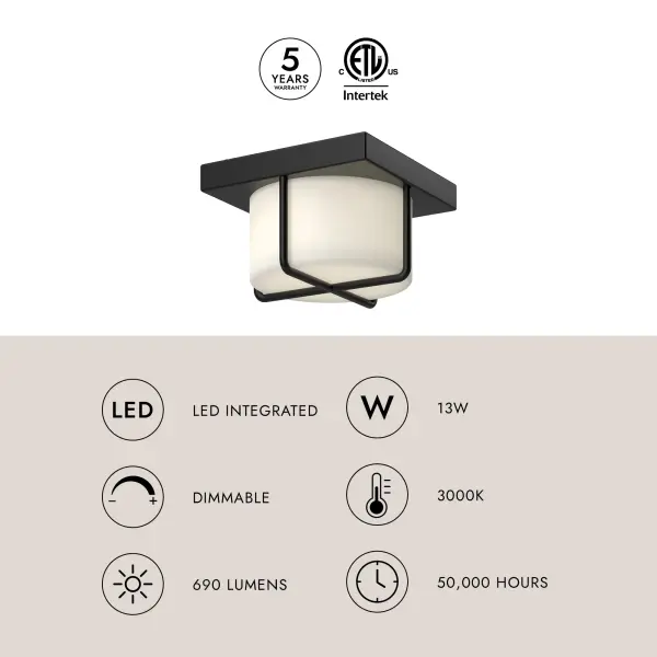 Regalo 7-Inch Flush Mount in Matte Black - Image 5