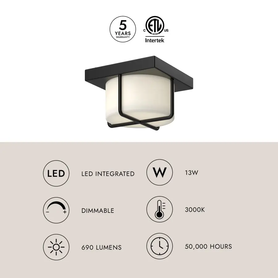 Regalo 7-Inch Flush Mount in Matte Black - Image 5