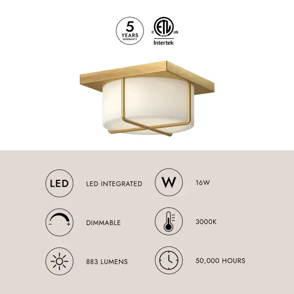 Regalo 10-Inch Flush Mount in Brushed Gold - Image 8