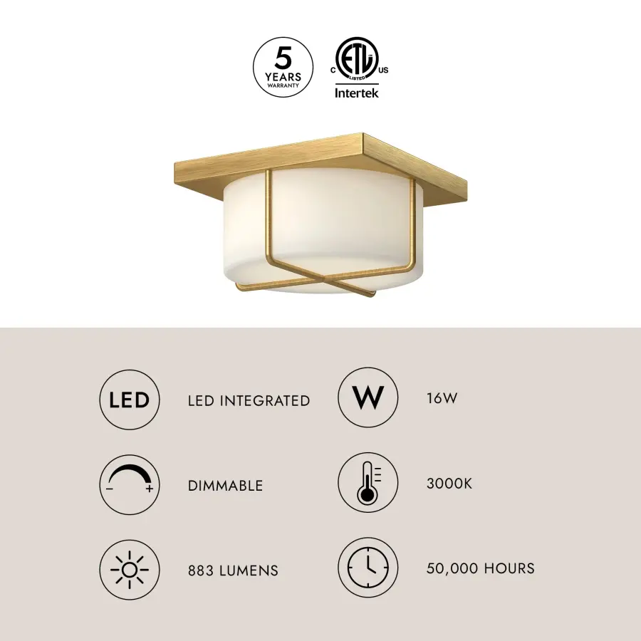 Regalo 10-Inch Flush Mount in Brushed Gold - Image 8