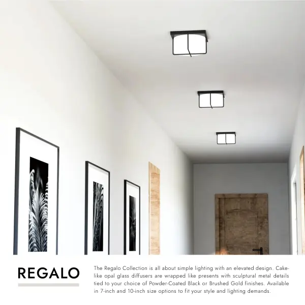 Regalo 10-Inch Flush Mount in Brushed Gold - Image 9