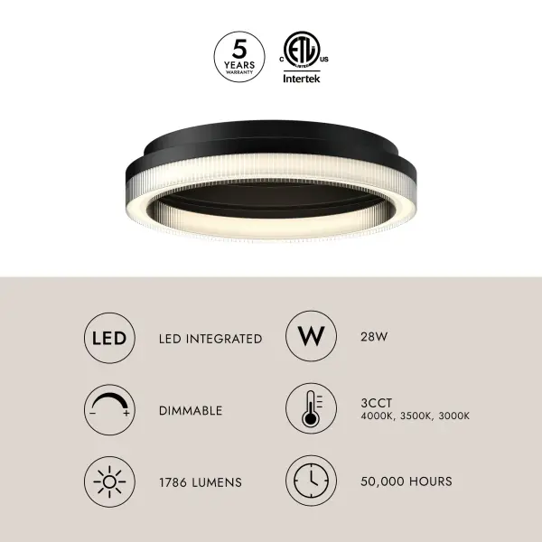 Versatile Smart Flush Mount with Adjustable Color Temperature Control - Image 4