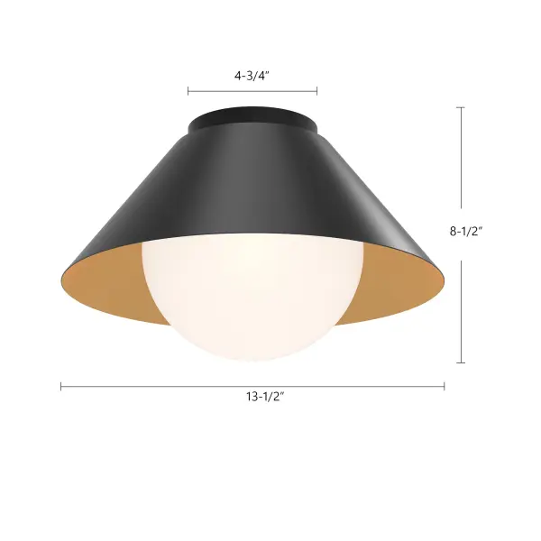 Remy 14-Inch Flush Mount in White with Opal Glass - Image 11