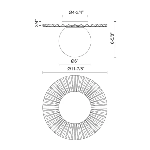 Plume 12-Inch Flush Mount in Brushed Gold - Image 20
