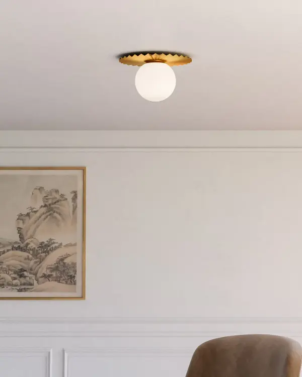 Plume 12-Inch Flush Mount in Brushed Gold - Image 5