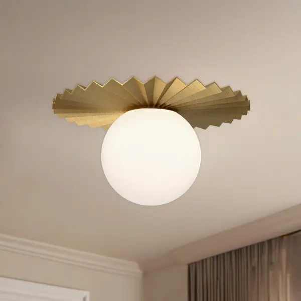 Plume 12-Inch Flush Mount in Brushed Gold - Image 6