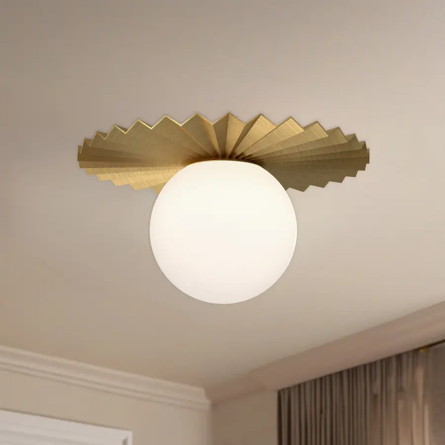 Plume 12-Inch Flush Mount in Brushed Gold - Image 6
