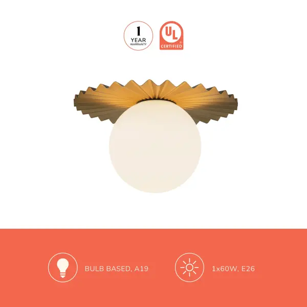 Plume 14-Inch Flush Mount in Brushed Gold - Image 14