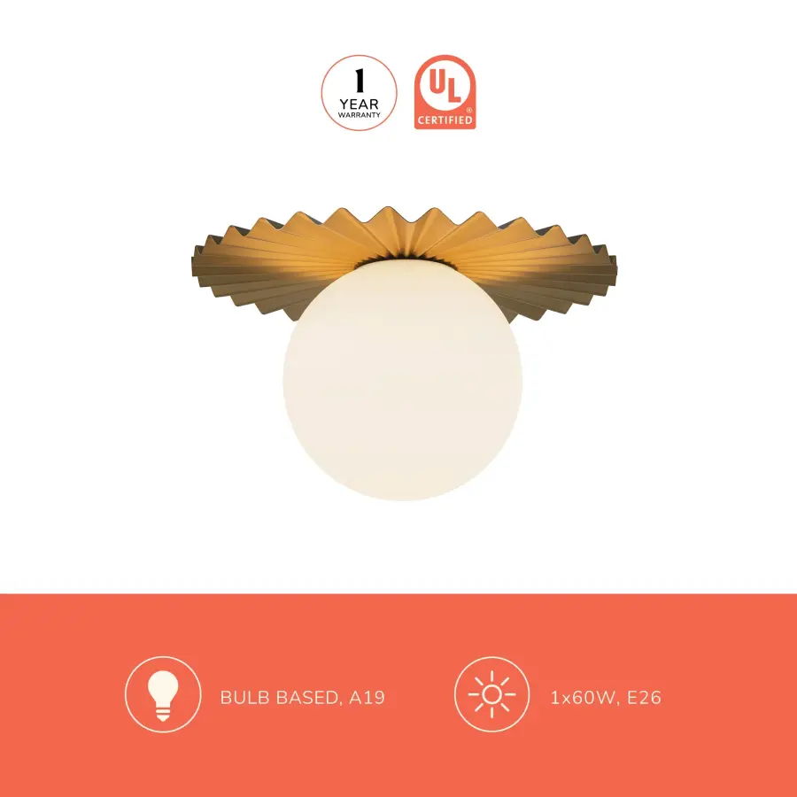 Plume 14-Inch Flush Mount in Brushed Gold - Image 14