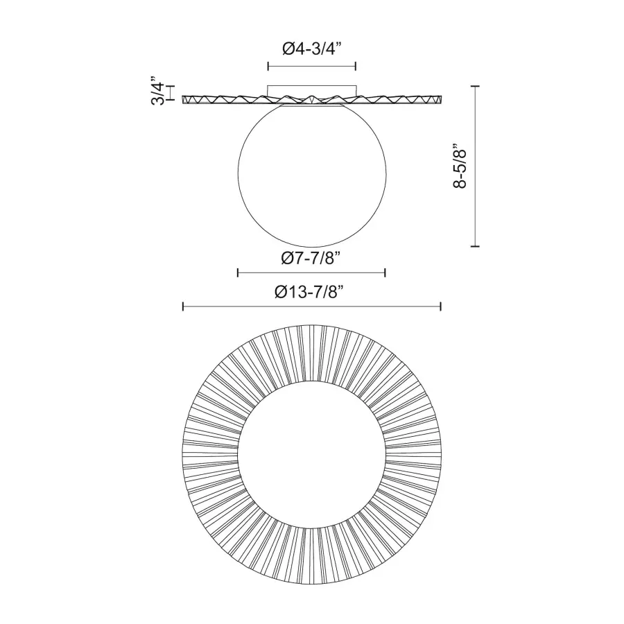 Plume 14-Inch Flush Mount in Brushed Gold - Image 16