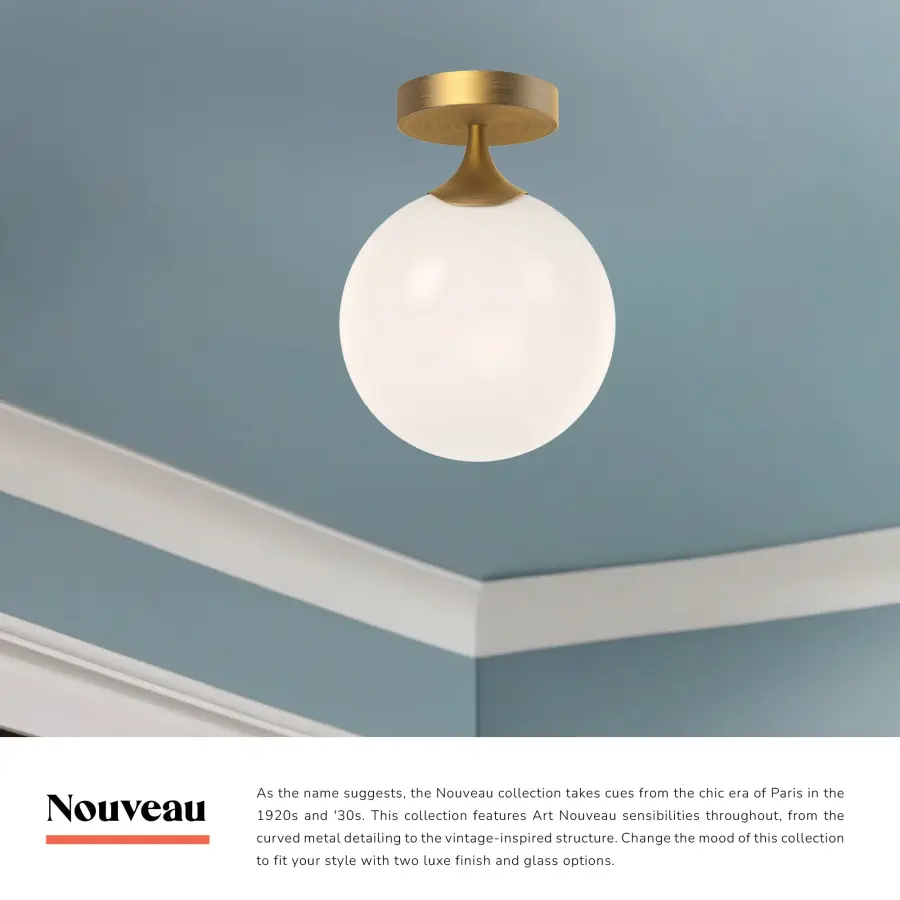 Nouveau 8-Inch Flush Mount in Aged Gold - Image 6