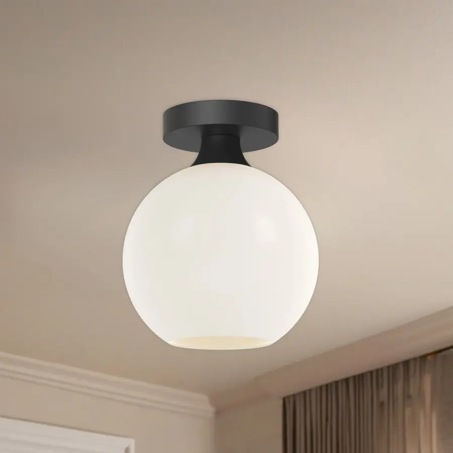 Castilla 8-Inch Flush Mount in Aged Gold with Clear Glass - Image 5