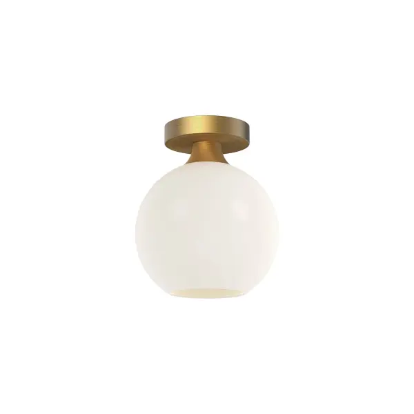 Castilla 8-Inch Flush Mount in Aged Gold with Clear Glass - Image 6