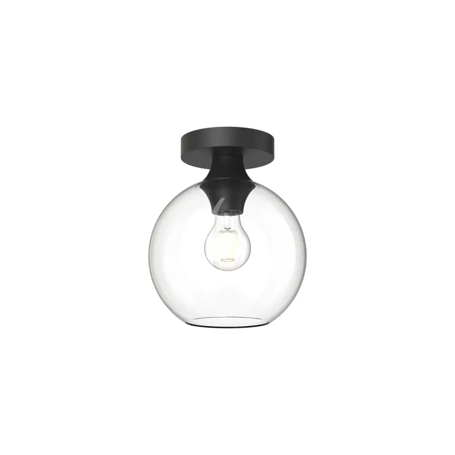 Castilla 8-Inch Flush Mount in Aged Gold with Clear Glass - Image 7