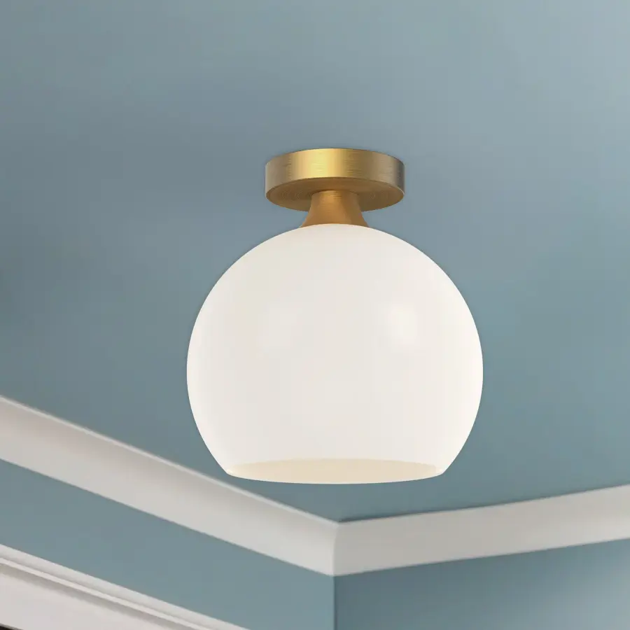 Castilla 10-Inch Flush Mount in Aged Gold with Clear Glass - Image 3