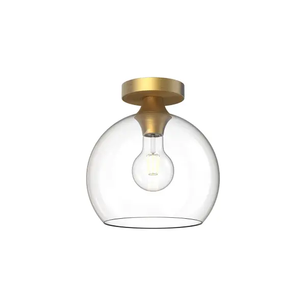 Castilla 10-Inch Flush Mount in Aged Gold with Clear Glass - Image 6