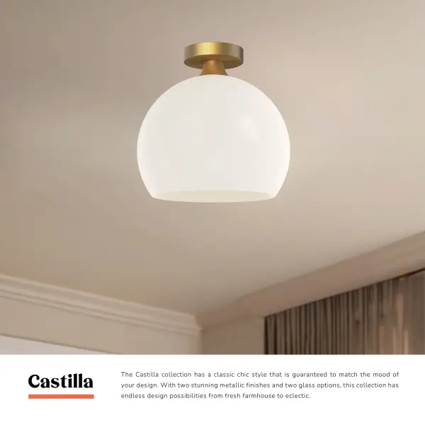 Castilla 10-Inch Flush Mount in Aged Gold with Clear Glass - Image 9