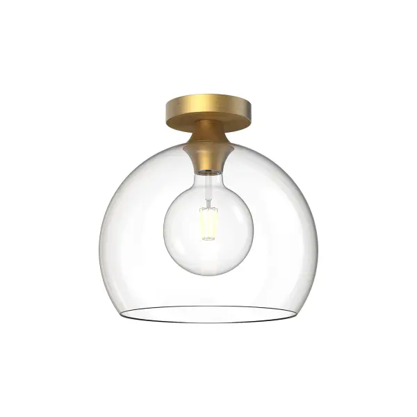 Castilla 12-Inch Flush Mount in Matte Black with Clear Glass - Image 1