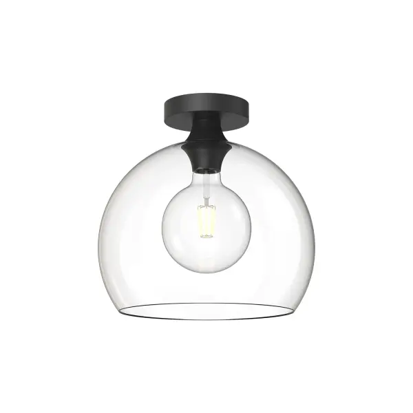 Castilla 12-Inch Flush Mount in Matte Black with Clear Glass - Image 3