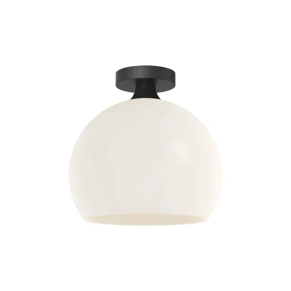Castilla 12-Inch Flush Mount in Matte Black with Clear Glass - Image 4