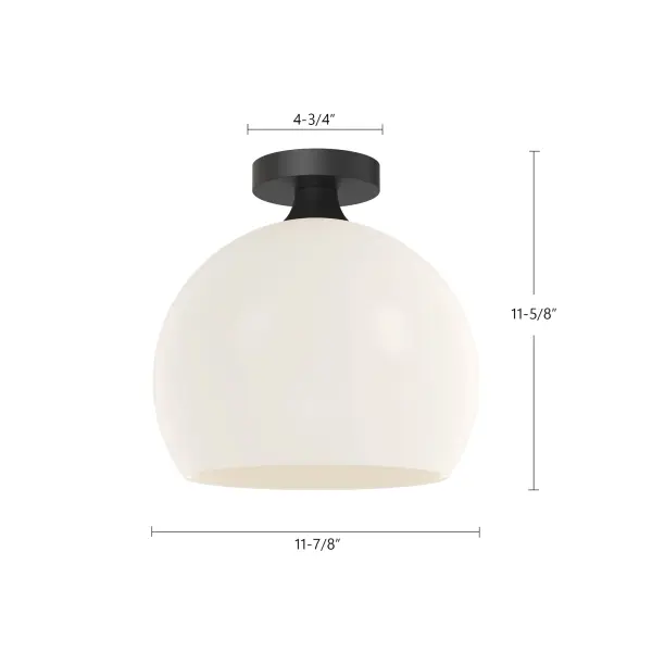 Castilla 12-Inch Flush Mount in Matte Black with Clear Glass - Image 7