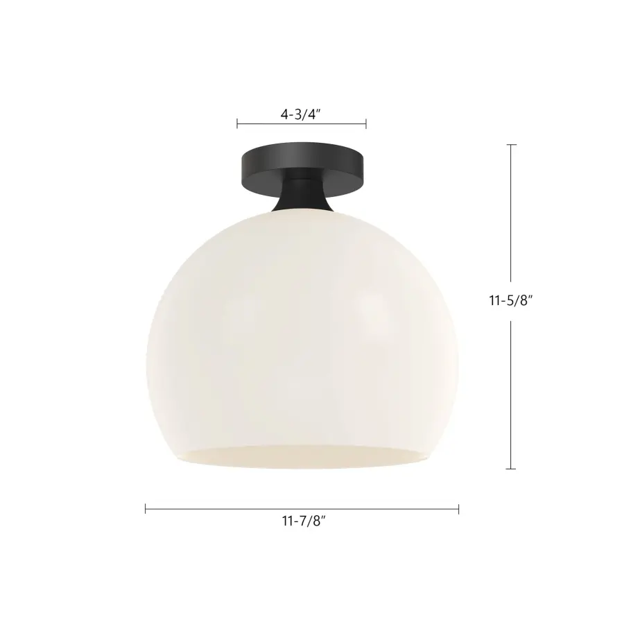 Castilla 12-Inch Flush Mount in Matte Black with Clear Glass - Image 7