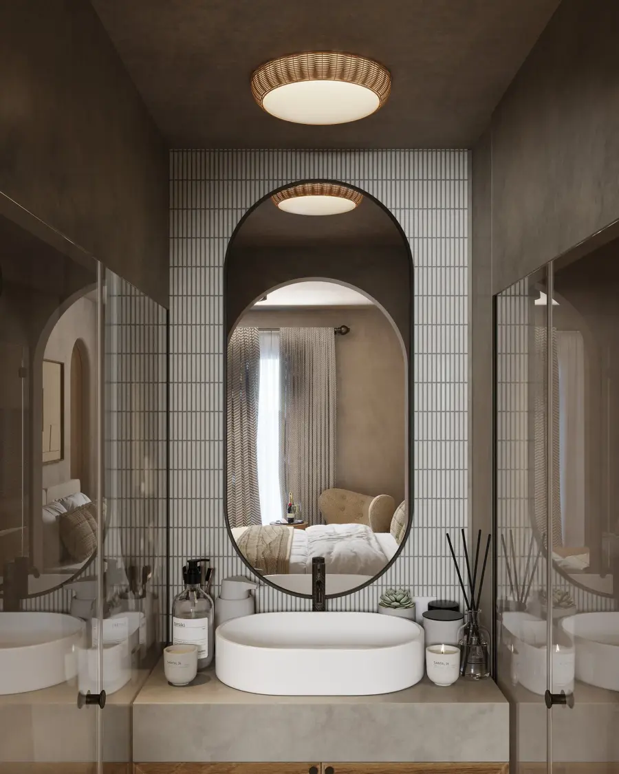 Natural Texture Meets Modern Minimalism in Compact Flush Mount - Image 2