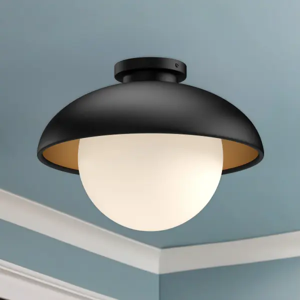 Rubio 16-Inch Flush Mount in Matte Black - Image 11