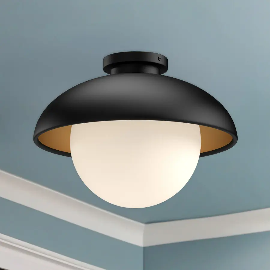 Rubio 16-Inch Flush Mount in Matte Black - Image 11