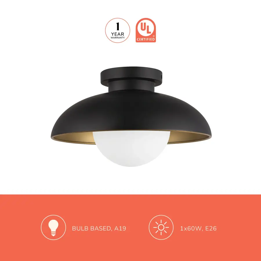 Rubio 16-Inch Flush Mount in Matte Black - Image 14
