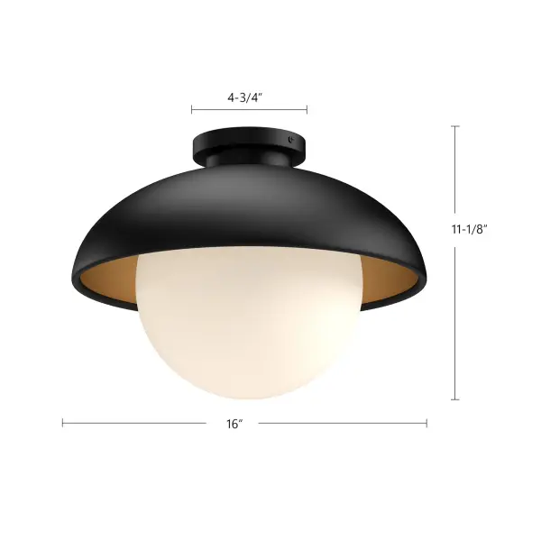 Rubio 16-Inch Flush Mount in Matte Black - Image 15