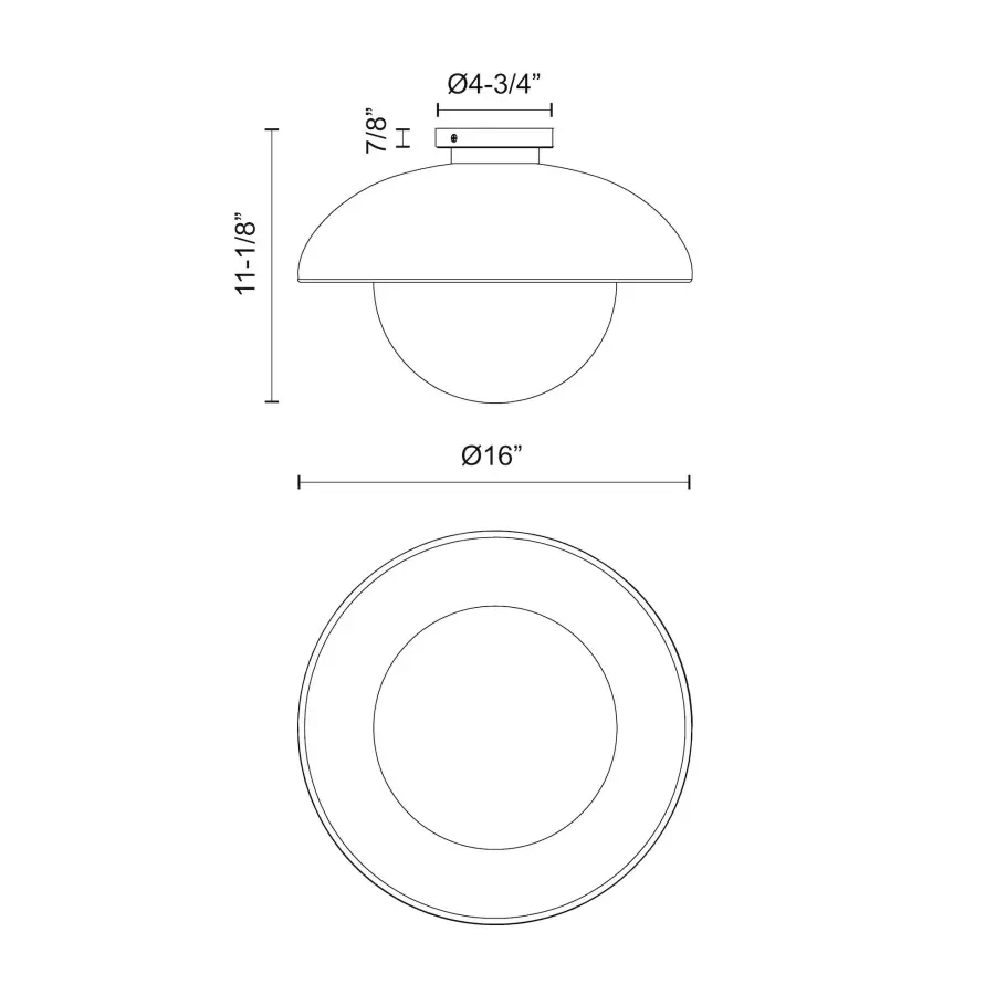 Rubio 16-Inch Flush Mount in Matte Black - Image 16