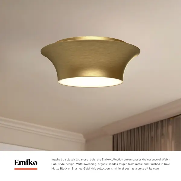 Emiko 13-Inch Flush Mount in Brushed Gold - Image 5