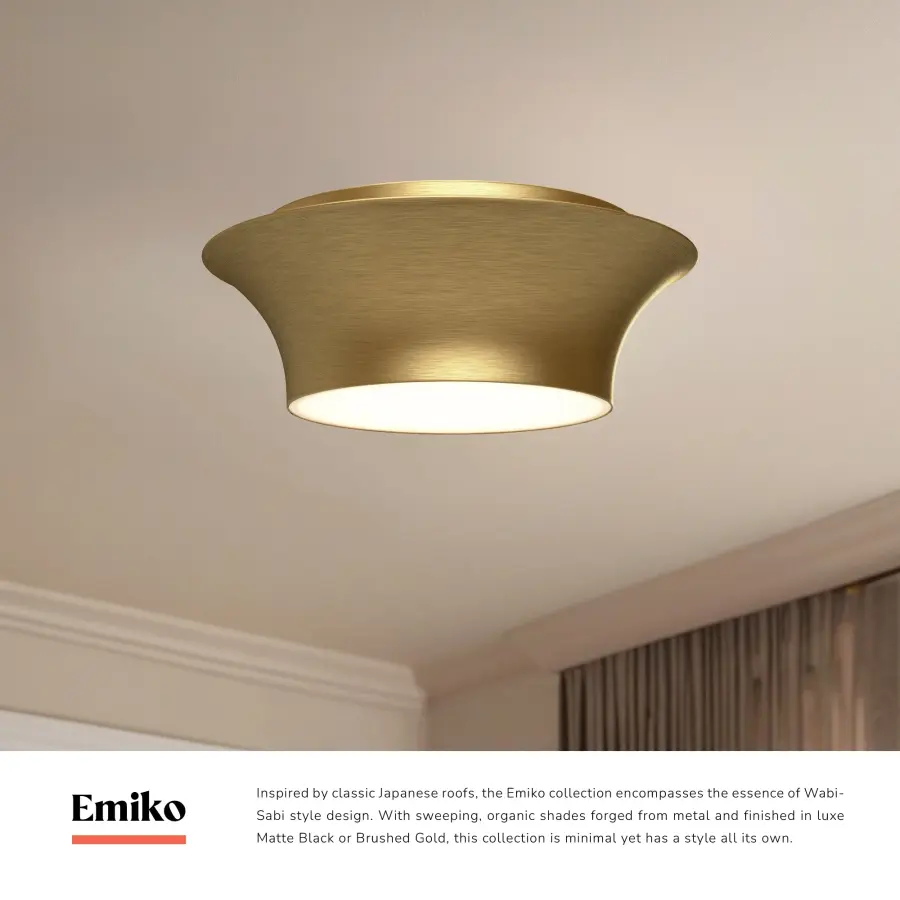 Emiko 13-Inch Flush Mount in Brushed Gold - Image 5