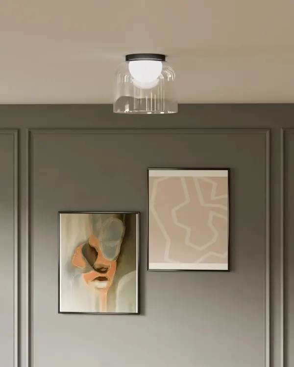 Cedar 8-Inch Flush Mount in Matte Black - Image 2