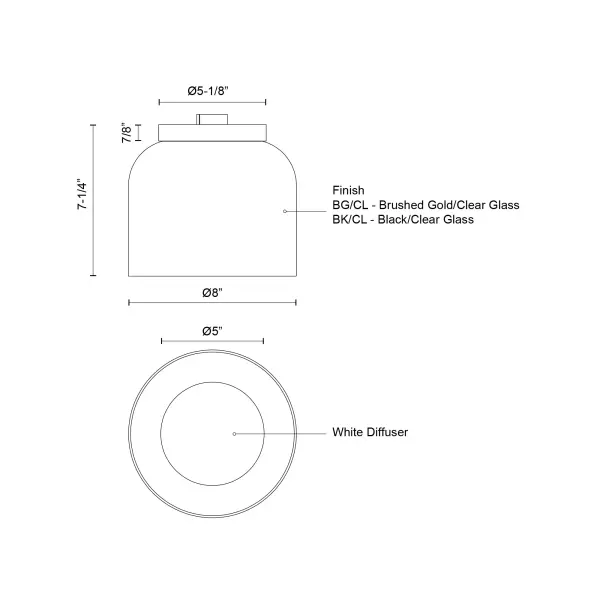 Cedar 8-Inch Flush Mount in Matte Black - Image 4