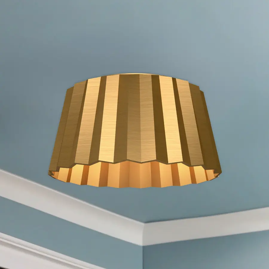 Plisse 14-Inch Flush Mount in Aged Gold - Image 2
