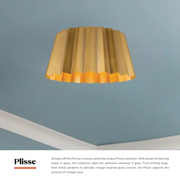 Plisse 14-Inch Flush Mount in Aged Gold - Image 12