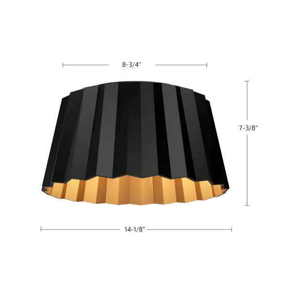 Plisse 14-Inch Flush Mount in Aged Gold - Image 13