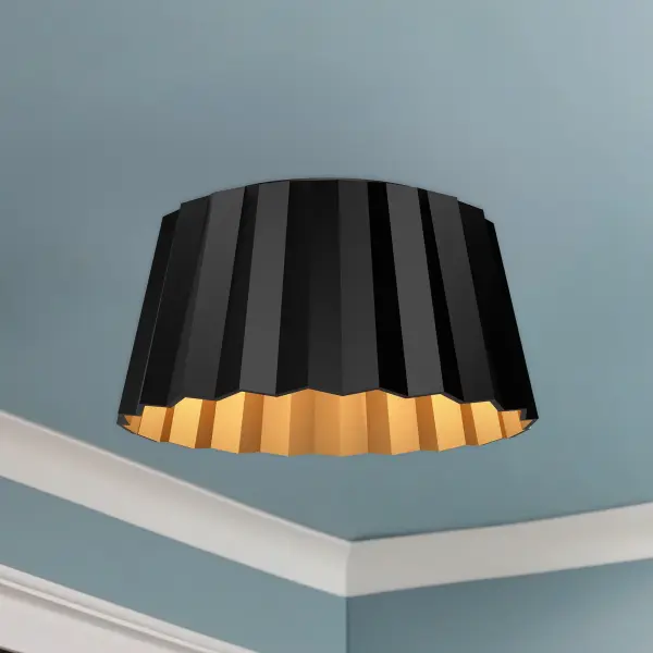 Plisse 14-Inch Flush Mount in Aged Gold - Image 3