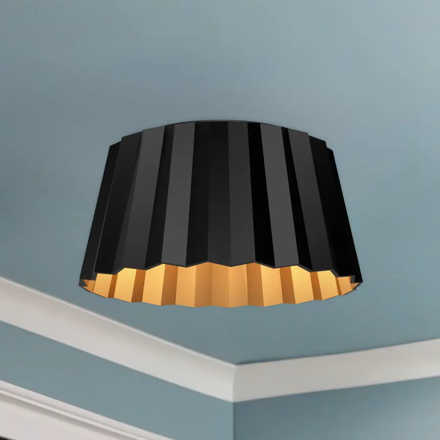Plisse 14-Inch Flush Mount in Aged Gold - Image 3