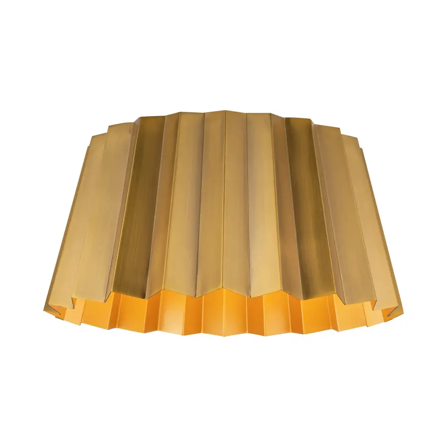 Plisse 14-Inch Flush Mount in Aged Gold - Image 4
