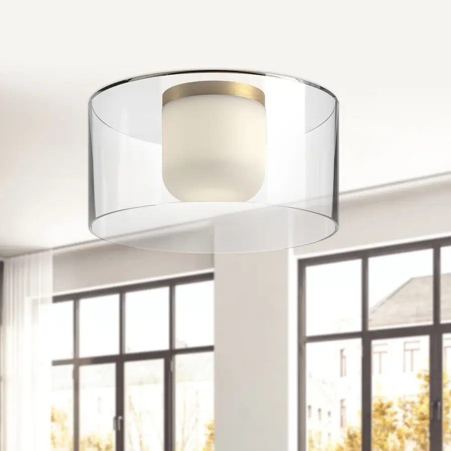Birch 12-Inch Flush Mount in Brushed Gold - Image 3