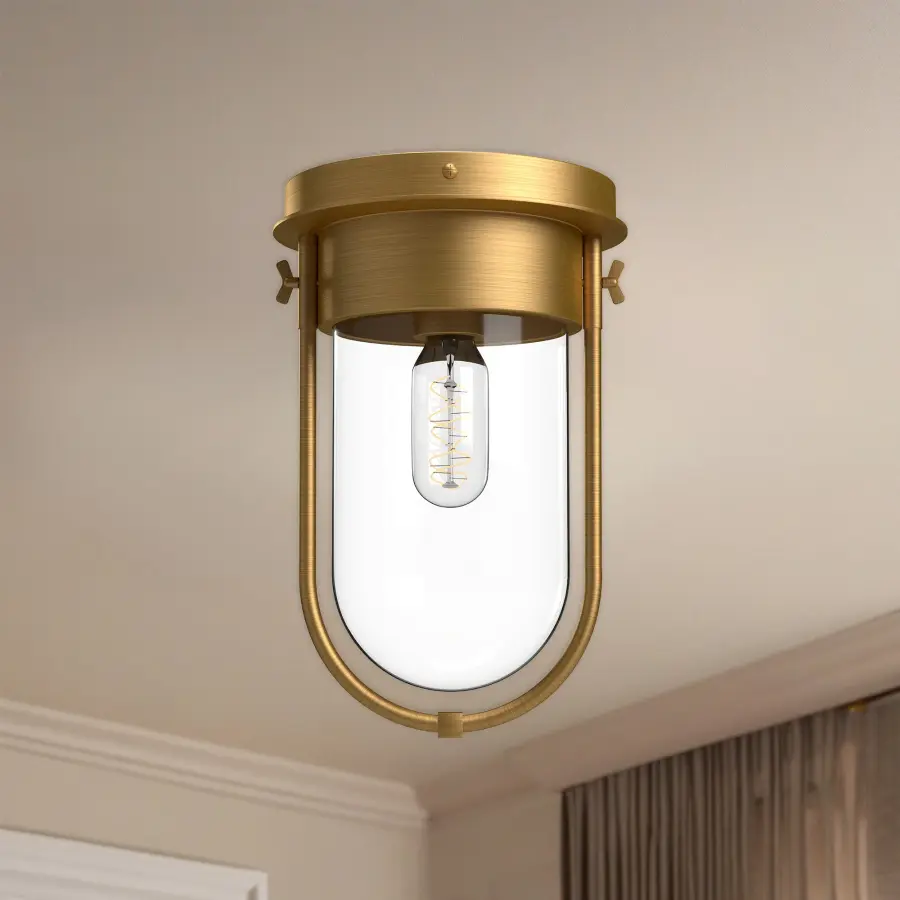 Cyrus 8-Inch Flush Mount in Aged Gold - Image 3