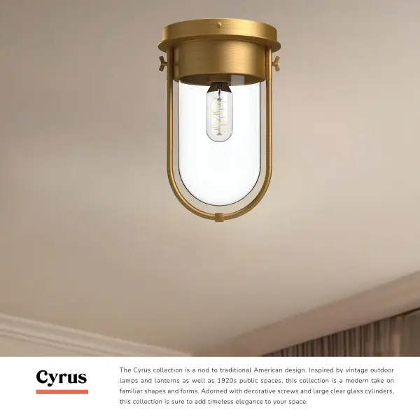 Cyrus 8-Inch Flush Mount in Aged Gold - Image 8