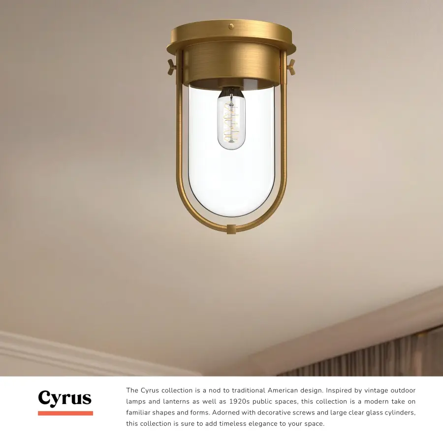 Cyrus 8-Inch Flush Mount in Aged Gold - Image 8