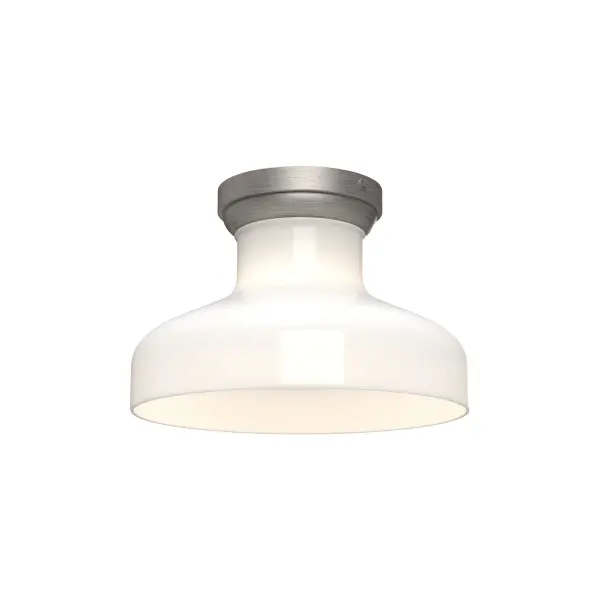 Westlake 11-Inch Flush Mount in Matte Black with Glossy Opal Glass - Image 4