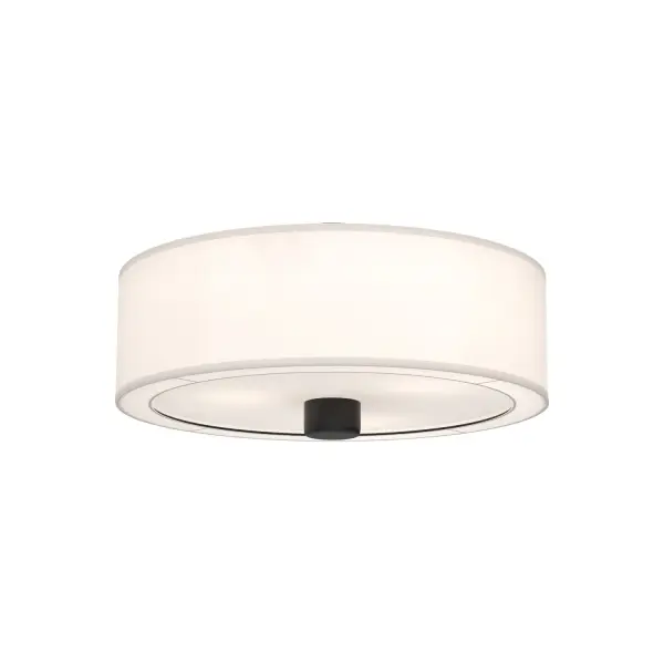 Theo 24-Inch Flush Mount in Aged Gold with White Linen Shade - Image 5