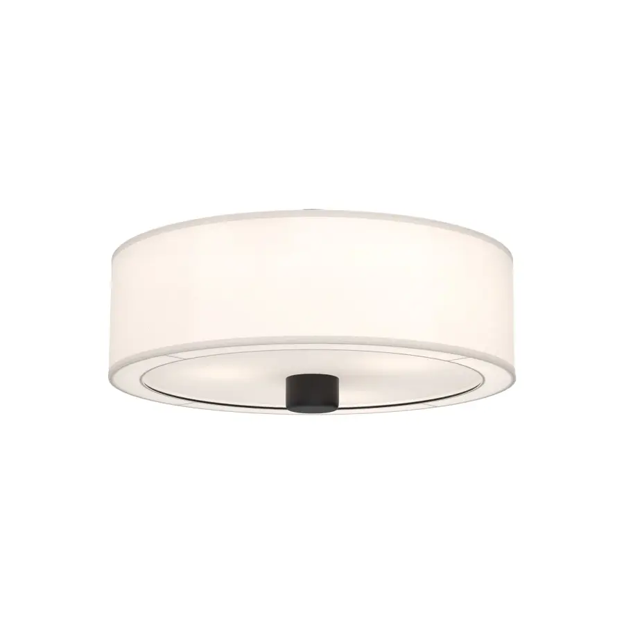 Theo 24-Inch Flush Mount in Aged Gold with White Linen Shade - Image 5